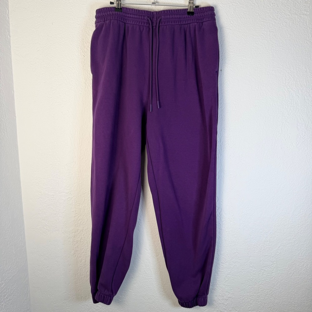 Yitty Major Label Women's L High Waist Sweatpants Purple Joggers Street Cozy